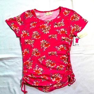 NWT Women’s Pink Floral Print TunicTop         Size Large by BobbieBrooks